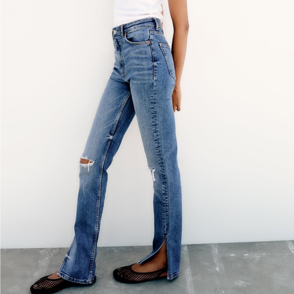 Zara Split Hem Jeans